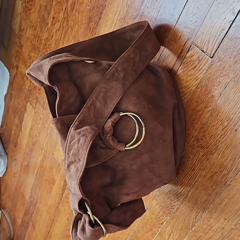 Genuine brown suede bag